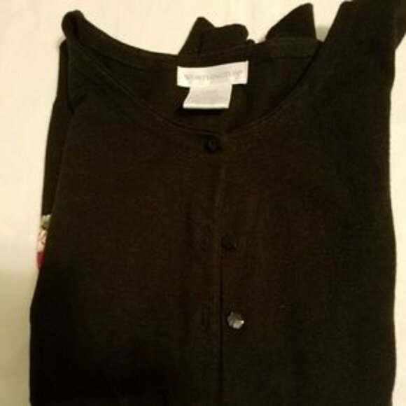 Vintage Worthington Embroidered Black Cardigan - Picture 3 of 5